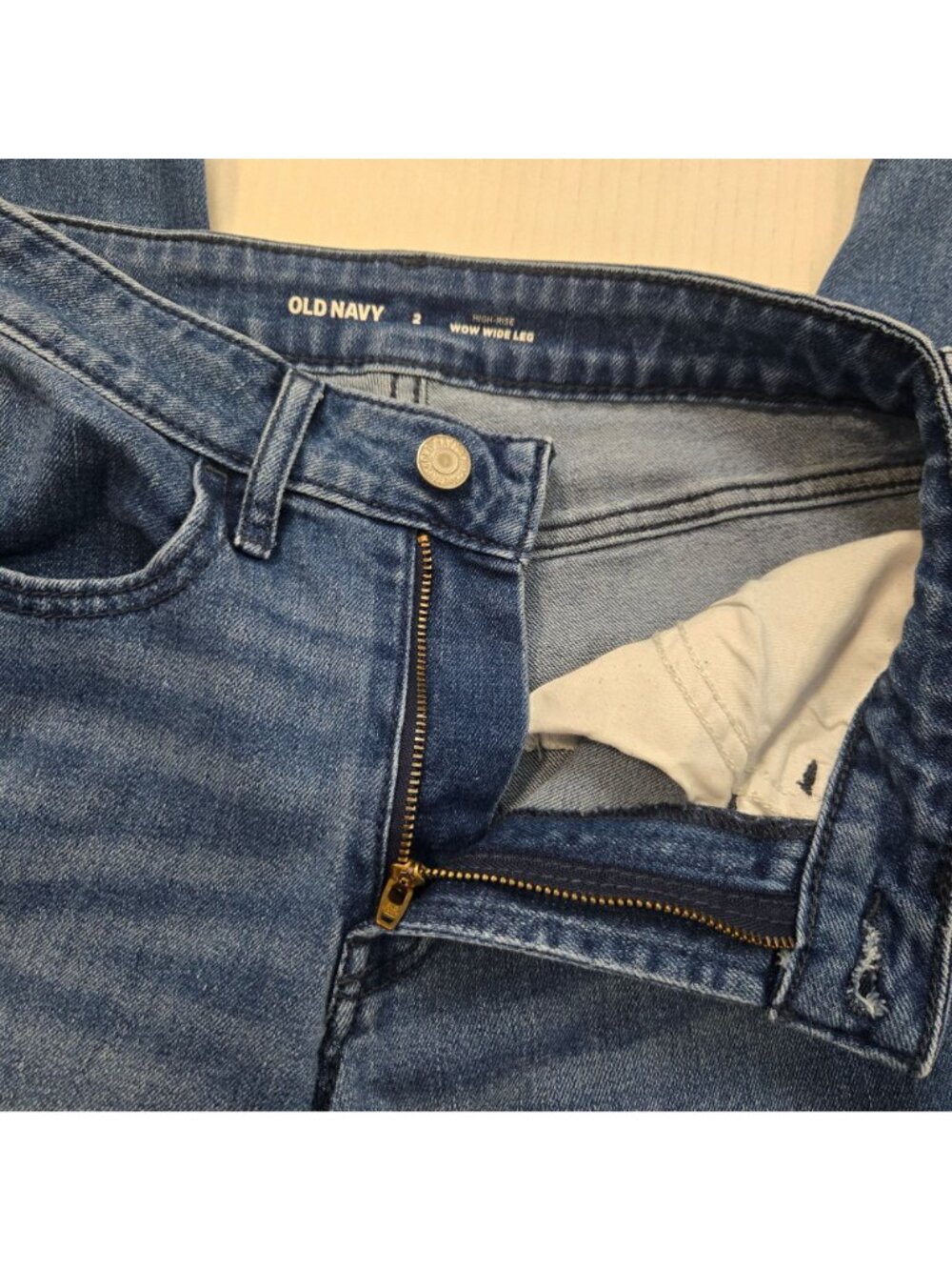 Old Navy Wow Wide-Leg High-Waisted Jeans Size 2 Women's Hippie Boho - Picture 7 of 11